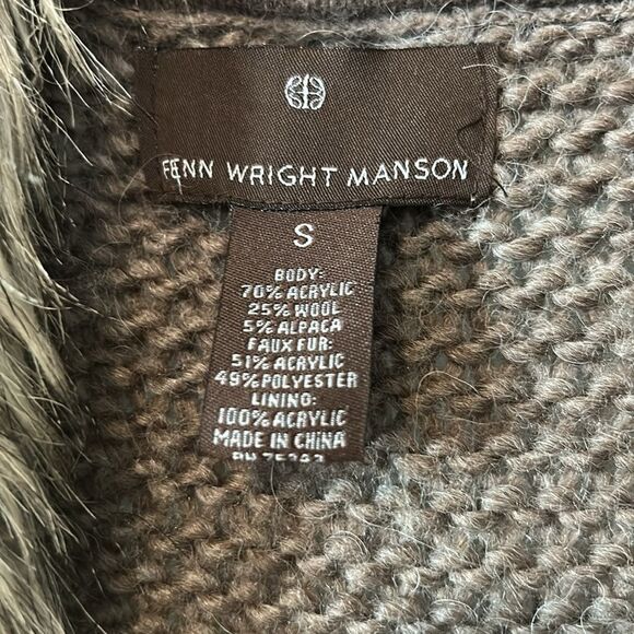 Fenn Wright Manson Sweater Vest with Faux Fur Trim - Size S - Picture 2 of 6